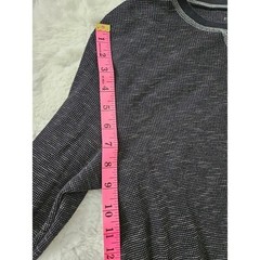 No Boundaries Men L Waffle Knit Thermal Shirt Contrast Stitch Y2K Grunge