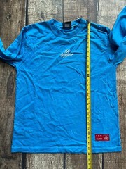100 THIEVES LONG SLEEVE CREWNECK T-SHIRT BLUE MENS MEDIUM USA MADE GREAT SPOTS