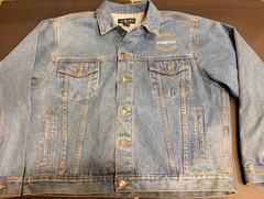 Vtg Med Wt Denim Waist Jacket-Never Worn-Won At Horse Show Mens Large