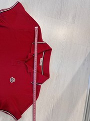 Moncler Polo Shirt Red Men’s XS (Tagged S) Maglia Manica Corta Logo Slim Fit