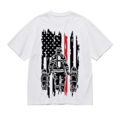 Firefighter Dad Shirt American Flag Fireman Father Kids Graphic Tee Father’s Day