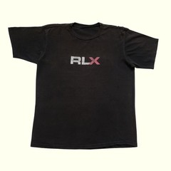 RALPH LAUREN POLO SPORT RLX VTG Y2K RETRO DISTRESSED FADED BLACK T SHIRT SZ L