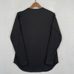Cuts Clothing Henley Shirt Mens Small Black Long Sleeve Solid Business Casual