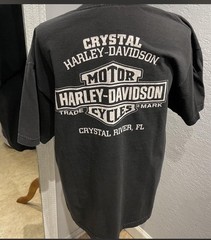 Harley-Davidson Thrashed Crystal River FL Short sleeve Shirt Men’s Large Black
