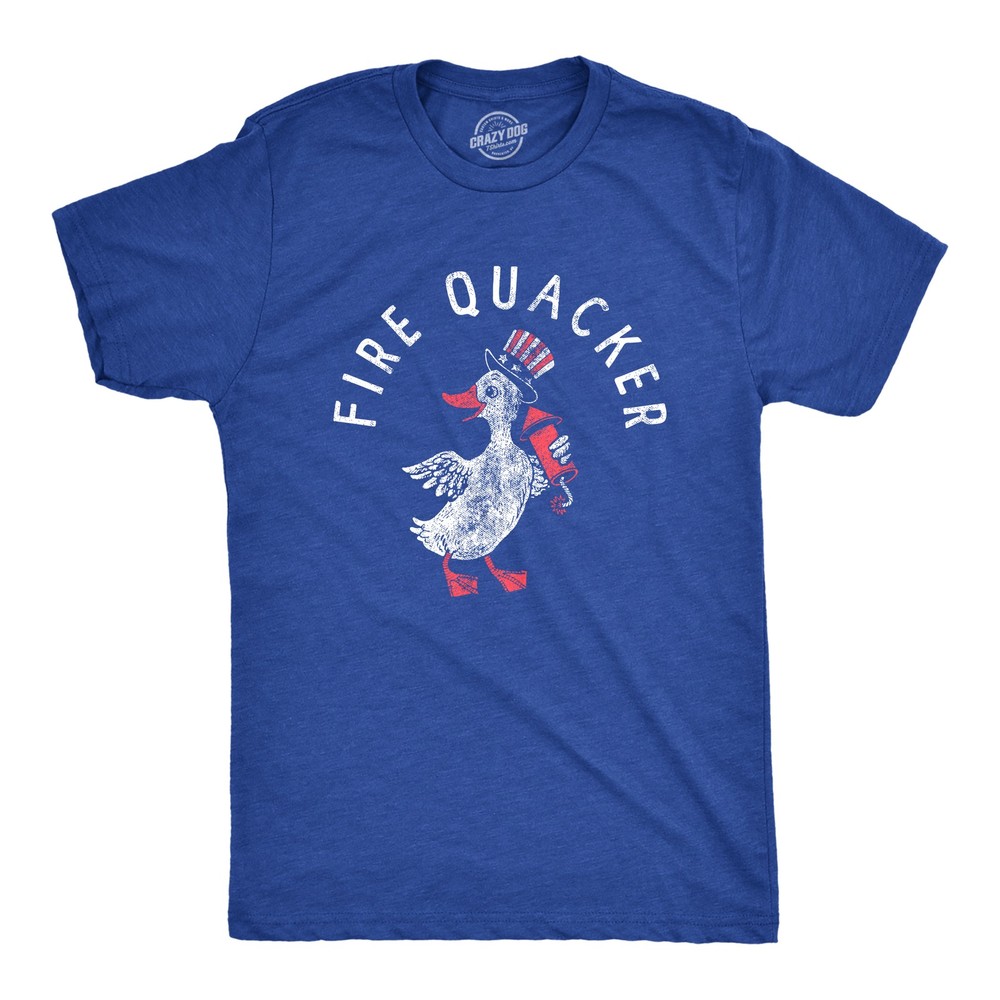 Mens Fire Quacker T Shirt Funny Sarcastic Fourth Of July Party Duck Fireworks