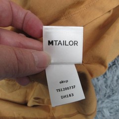 MTAILOR Shirt Mens Large Brown 100% Cotton Long Sleeve Crewneck Solid Tee NWOT