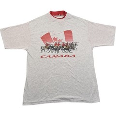 Canada T Shirt Large Men’s White Cotton Vintage Single Stitch Tourist