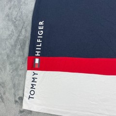 Tommy Hilfiger Shirt XTL Navy Red White Colorblock Logo Top Graphic Preppy Tee