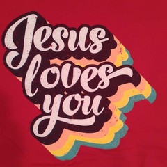 Jesus Loves You Shirt Mens Large Red Christian Graphic Tee Port & Company Faith