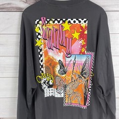 ASOS DESIGN oversized long sleeve t-shirt in gray with back print Mens Large