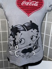 Vintage 1990’s Betty Boop Coca Cola Red & Gray T-Shirt Size Large