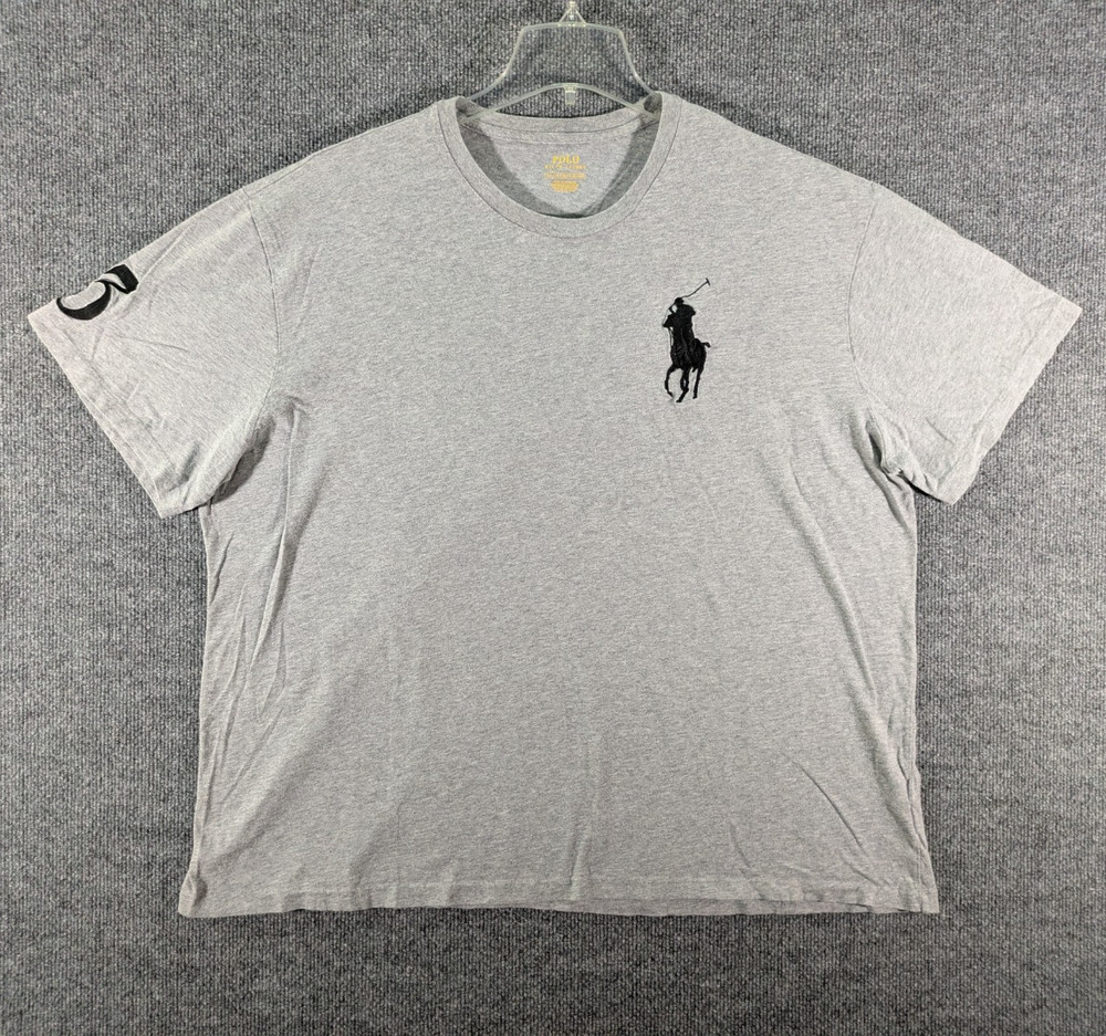 Polo Ralph Lauren Mens 2XB Big Pony Gray T-Shirt Short Sleeve Crew Neck