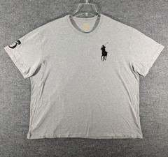 Polo Ralph Lauren Mens 2XB Big Pony Gray T-Shirt Short Sleeve Crew Neck