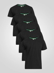 D555 Duke Big Mens Black Crew Neck T-Shirt 5 Pack Multipack 2XL-10XL
