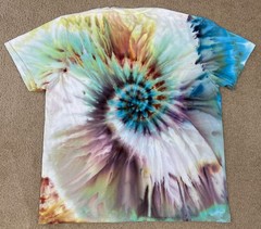 Handmade Ice Tie Dye T-Shirt XL Mens Womens Soft Cotton Blue Gravity Spiral