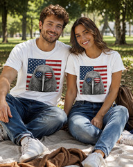 Retro Kiwi Bird Shirt 4th of July US American Flag Patriotic T-Shirt