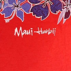 Vintage Maui Mens 3XL Red Hawaiian Floral Aloha Flowers Tropical Beach Y2K ^