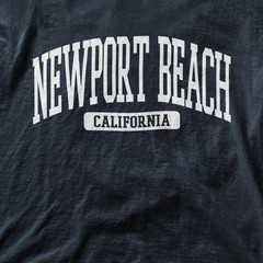Newport Beach California Souvenir Beach, Aesthetic, Retro Navy Blue Tee