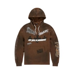 See You In Paradise Printed Hoodie Men’s Hoodie Brown 8641H-BROWN