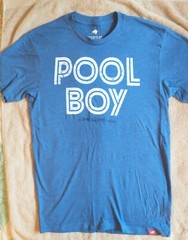NWOT Lightweight Crewneck Small Blue Pool Boy SS Sportiqe T-shirt w/ Advertising