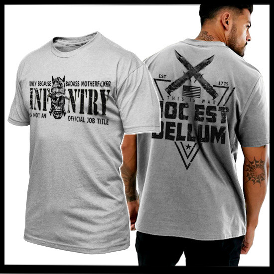 Infantry T-Shirt Army USA Flag Combat Grunt War Veteran Tee Size S-2XL tee