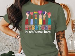 Everyone Is Welcome Here T-Shirt – Inclusive Pride Equality Kindness Tee