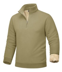 Mens Quarter Zip Sherpa Lined Sweatshirts Fleece Heavyweight Pullover Warm Shirt