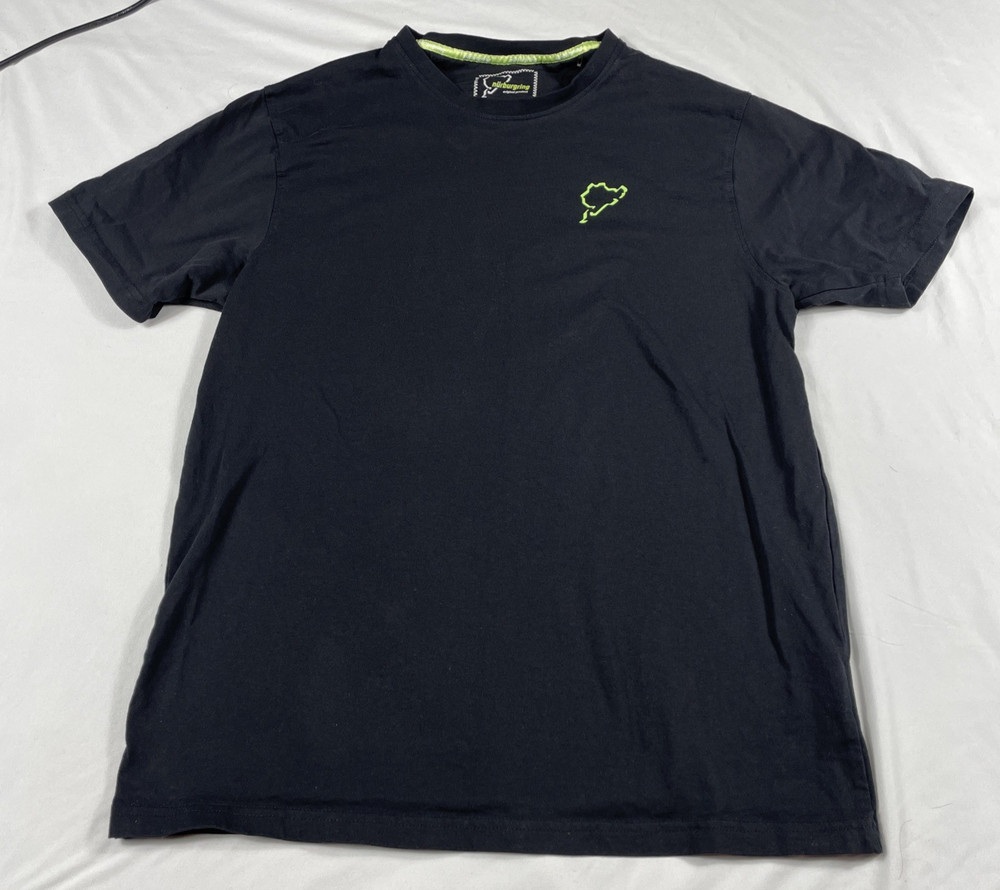 Nurburgring Shirt Adult Size Large Black Racing Track Short Sleeve Mens