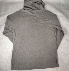 Goodthreads T- Shirt Mens LT Gray Hooded LongSleeve Knit Cotton Blend Lighweight