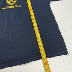 Vtg NYPD Police Crest Logo Mens Shirt 2XL Navy Spellout NYC City Retro Classic