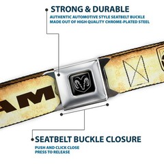 Seatbelt Belt – RAM Logo/Pistons/GUTS-GLORY Weathered/Chocolate Brown – 1.0″ …
