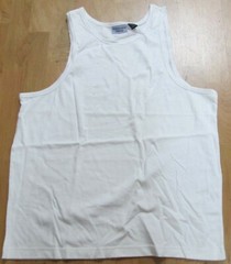 Men Tank Top White Body Builder Large Montana Blue 6 Pc Lot 100 % Cotton
