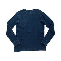 Double RL RRL Ralph Lauren Waffle Knit Long Sleeve Shirt Tee Size Med Dark Gray