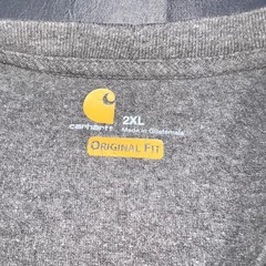 Carhartt Mens K87 Pocket Distressed T-Shirt Heather Gray Original Fit 2XL Logo