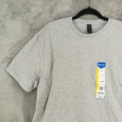 NWT GILDAN Men Crew Neck Classic T-shirt LARGE Softstyle Cotton Blend Gray Knit