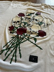 Vintage 1992 Fashion Victim Skull And Roses Single Stitch Shirt USA