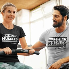 Men’s & Women’s Printed Exercise Mood T-Shirt: Short Sleeve Gym Top