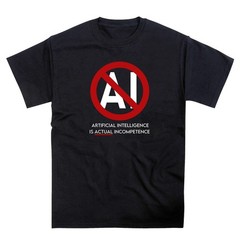 Actual Incompetence Anti AI Protest Slogan – Premium Quality Tshirt