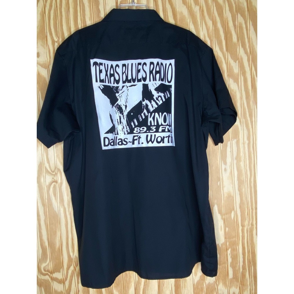 Vtg Texas Blues Ra2dio KNON 89.3 Dallas-Ft. Worth Dickies Work Shirt Sz Men’s 2X
