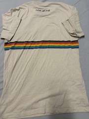 REI Co-Op Mens Size Small Beige T-Shirt Rainbow Tee Outside with Pride Retro