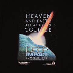 Vintage 1998 Deep Impact Movie Promo Black T-shirt – XL – Superior Tag, USA Made