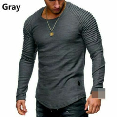 Blouse Tops Muscle Long Casual Slim Fit Tee Sleeve O Neck Men’s T-shirt S-3XL