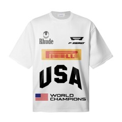 51STYLE RHUDE High Quality Men 100% Cotton Charm Short Sleeve Polo T-Shirt M-2XL