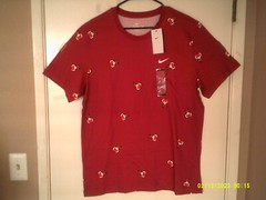 NEW NIKE GOLF TIGER WOODS “All Over Print Frank Tee” MEN’S MAROON T-SHIRT LARGE
