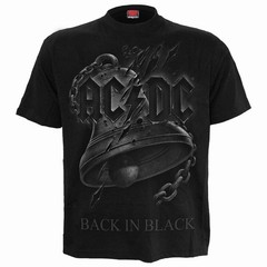 Men’s AC/DC Back In Black Torn T-shirt X-Large Black