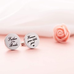 Father of The Bride Cufflinks Forever Your Little Girl Stainless Steel Gift