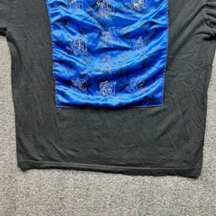 Intex T-Shirt Mens L Black Blue Satin Patch Graphic Heavy Weight Cotton Tee