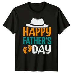 Fatherhood Fathers Day Happy Dad Black T-Shirt