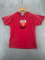 Anvil Sesame Street Elmo Men’s Women’s T Shirt Cartoon Tee Red Size Large