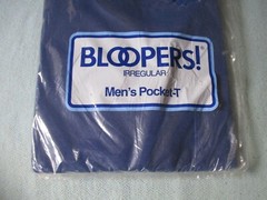 VINTAGE 1988 Fruit Of The Loom Bloopers Men L Dark Blue Pocket T-Shirt Sleveless